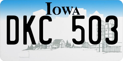 IA license plate DKC503