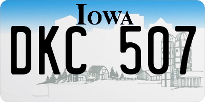 IA license plate DKC507