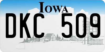 IA license plate DKC509