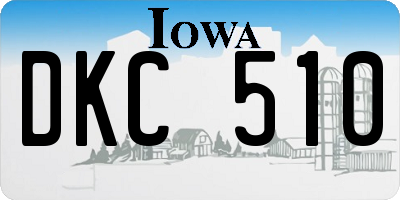 IA license plate DKC510