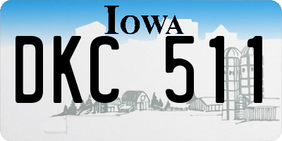 IA license plate DKC511