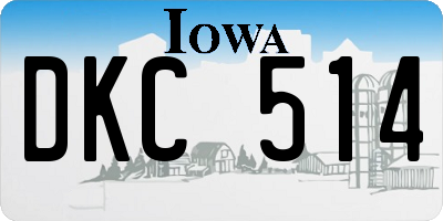 IA license plate DKC514