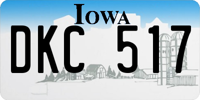 IA license plate DKC517