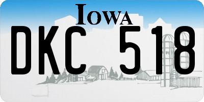 IA license plate DKC518