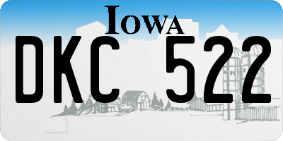 IA license plate DKC522