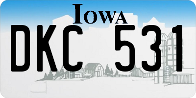 IA license plate DKC531