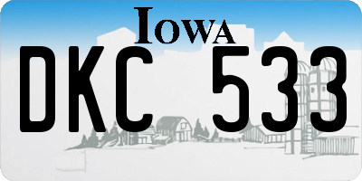 IA license plate DKC533