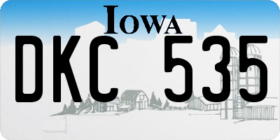 IA license plate DKC535
