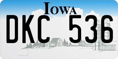 IA license plate DKC536