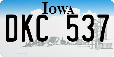 IA license plate DKC537