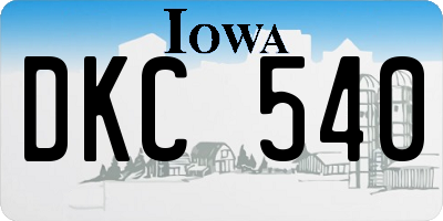 IA license plate DKC540