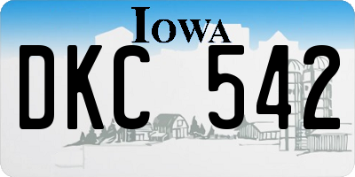 IA license plate DKC542