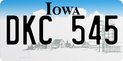 IA license plate DKC545