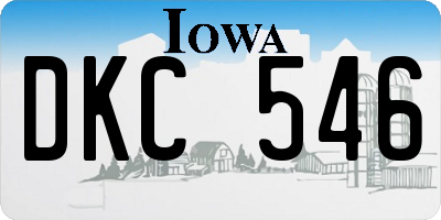IA license plate DKC546