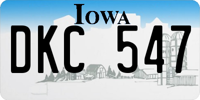 IA license plate DKC547