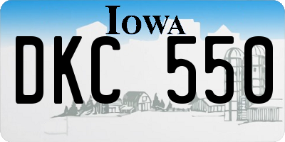 IA license plate DKC550