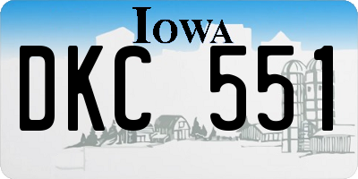 IA license plate DKC551