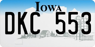 IA license plate DKC553