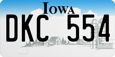 IA license plate DKC554