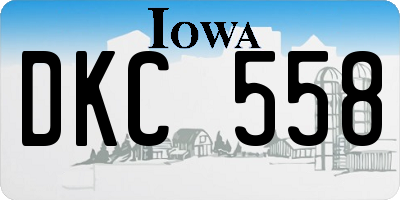 IA license plate DKC558