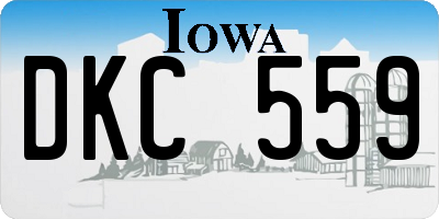 IA license plate DKC559