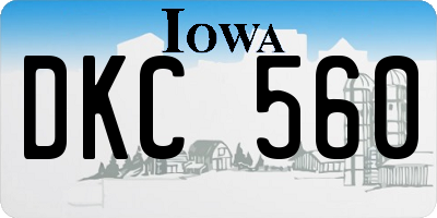 IA license plate DKC560