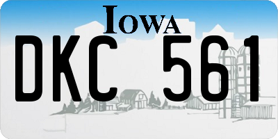 IA license plate DKC561