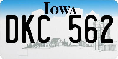 IA license plate DKC562