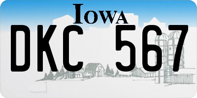 IA license plate DKC567