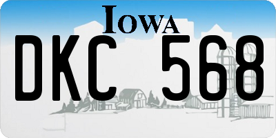 IA license plate DKC568