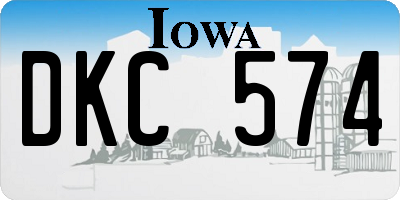 IA license plate DKC574