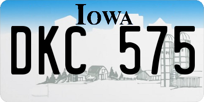 IA license plate DKC575