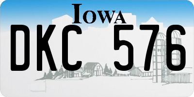IA license plate DKC576