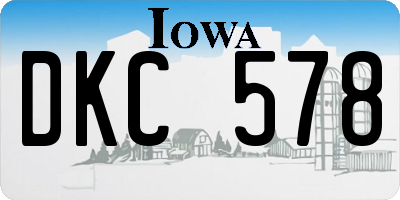 IA license plate DKC578