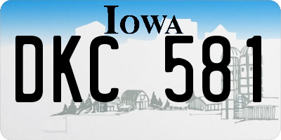 IA license plate DKC581
