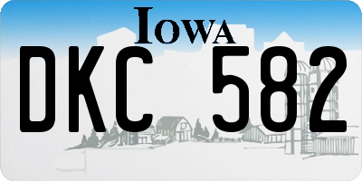IA license plate DKC582