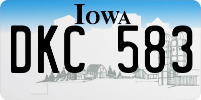 IA license plate DKC583