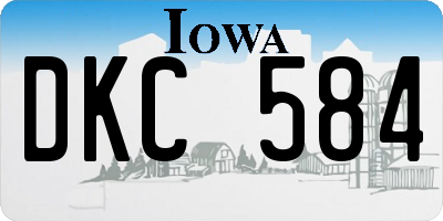 IA license plate DKC584