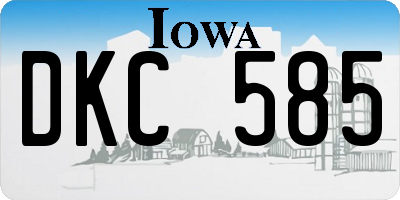 IA license plate DKC585