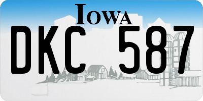 IA license plate DKC587
