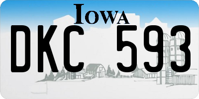 IA license plate DKC593