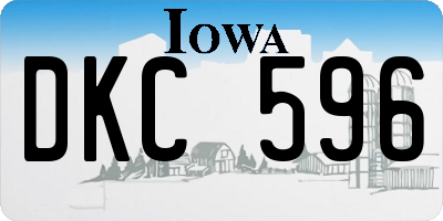 IA license plate DKC596