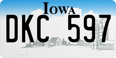IA license plate DKC597