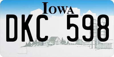 IA license plate DKC598