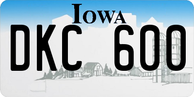 IA license plate DKC600