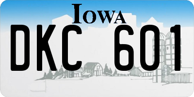 IA license plate DKC601