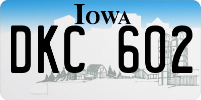 IA license plate DKC602
