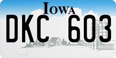 IA license plate DKC603