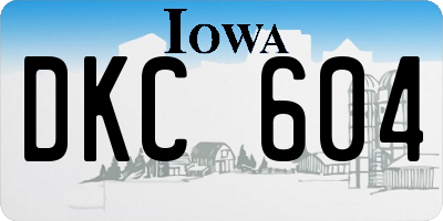 IA license plate DKC604