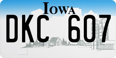 IA license plate DKC607